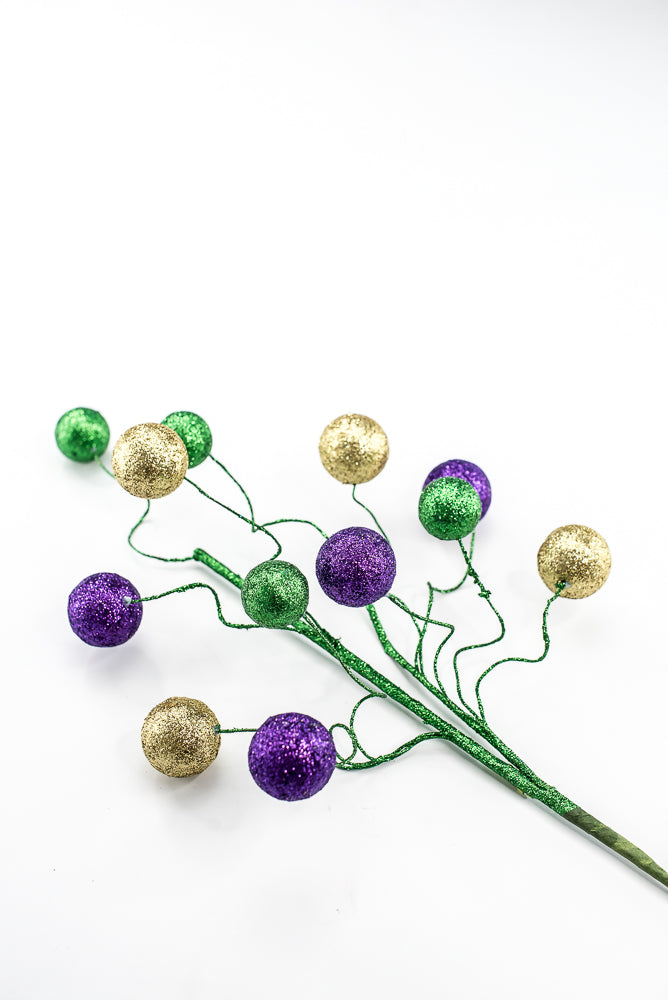 Mardi-Gras Multicolored Ball Spray