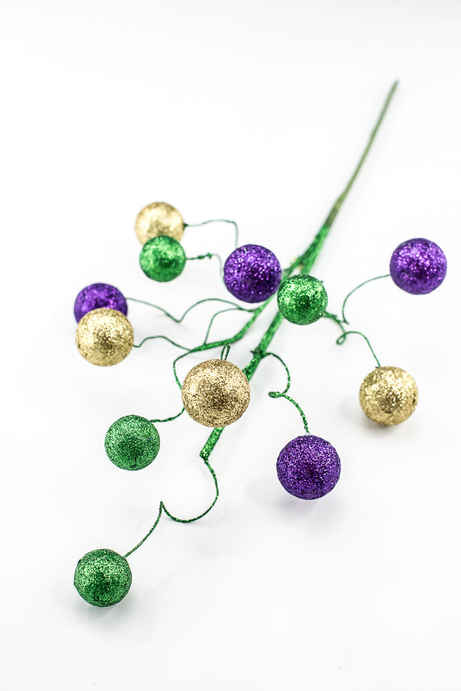 Mardi-Gras Multicolored Ball Spray