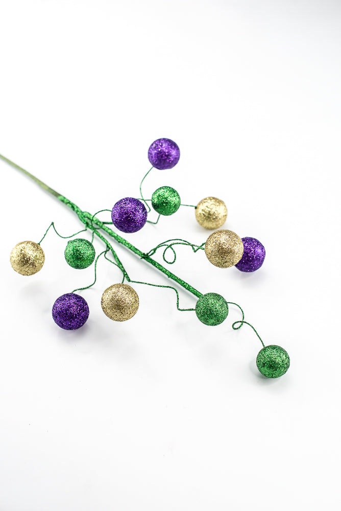 Mardi-Gras Multicolored Ball Spray