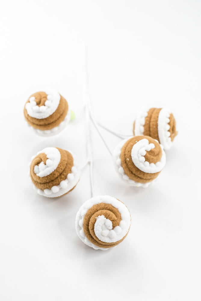 Gingerbread Brown & White Stripe Ball Pick - 16"