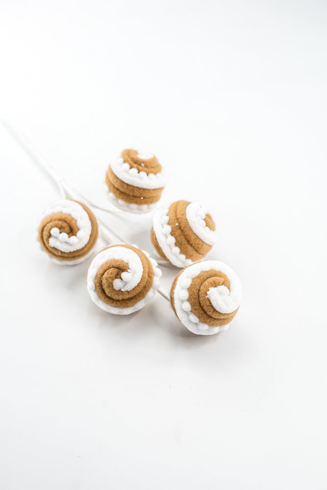Gingerbread Brown & White Stripe Ball Pick - 16"