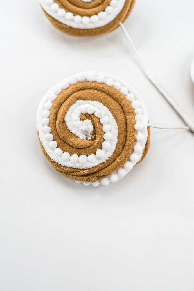 Gingerbread Brown & White Lollipop Spray - 26"