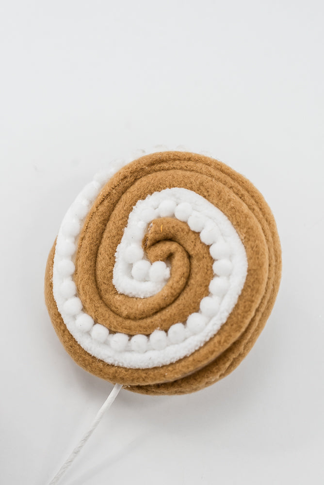 Gingerbread Brown & White Lollipop Spray - 26"