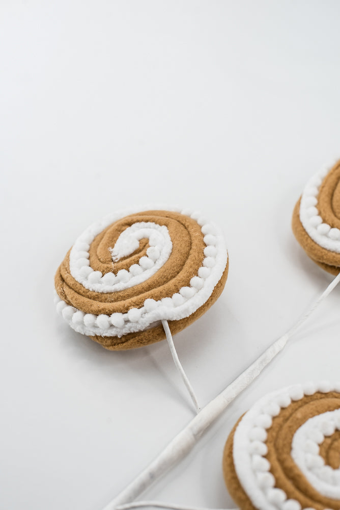 Gingerbread Brown & White Lollipop Spray - 26"