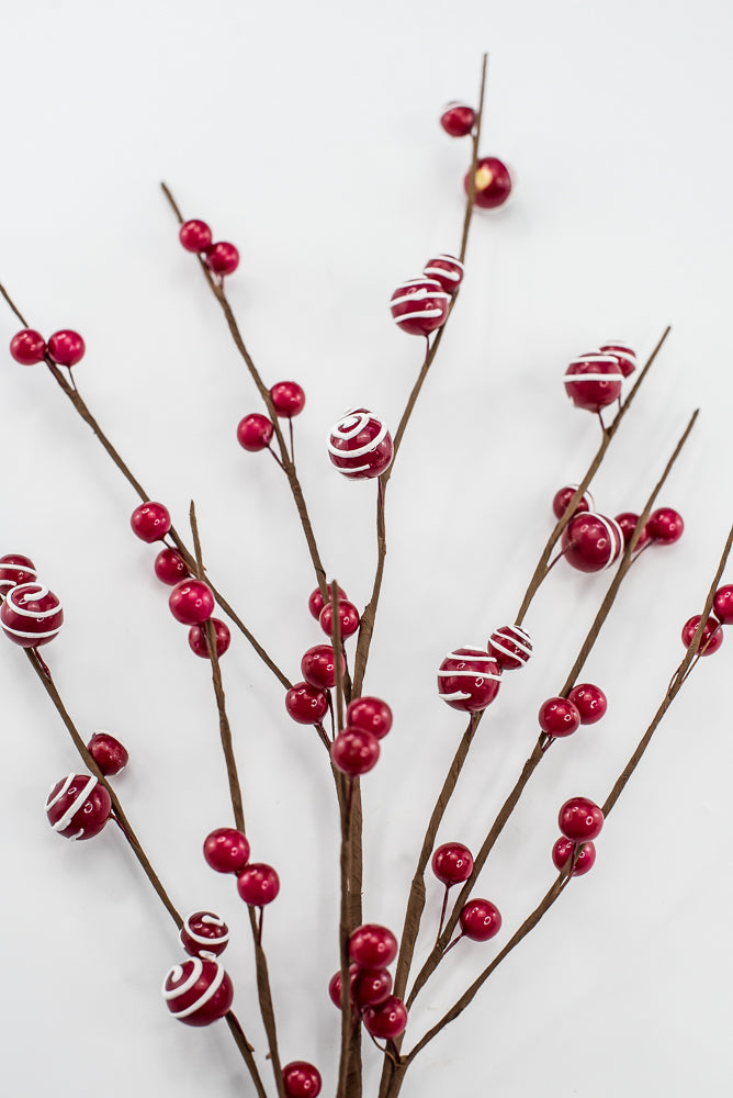 Artificial Red Berry Spray - 26.5"