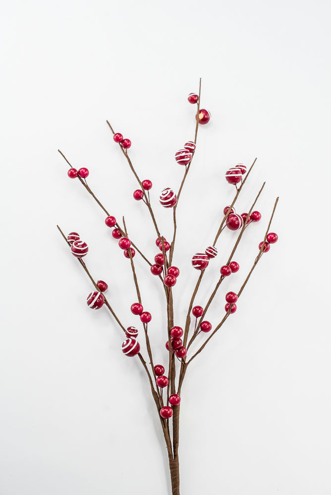 Artificial Red Berry Spray - 26.5"