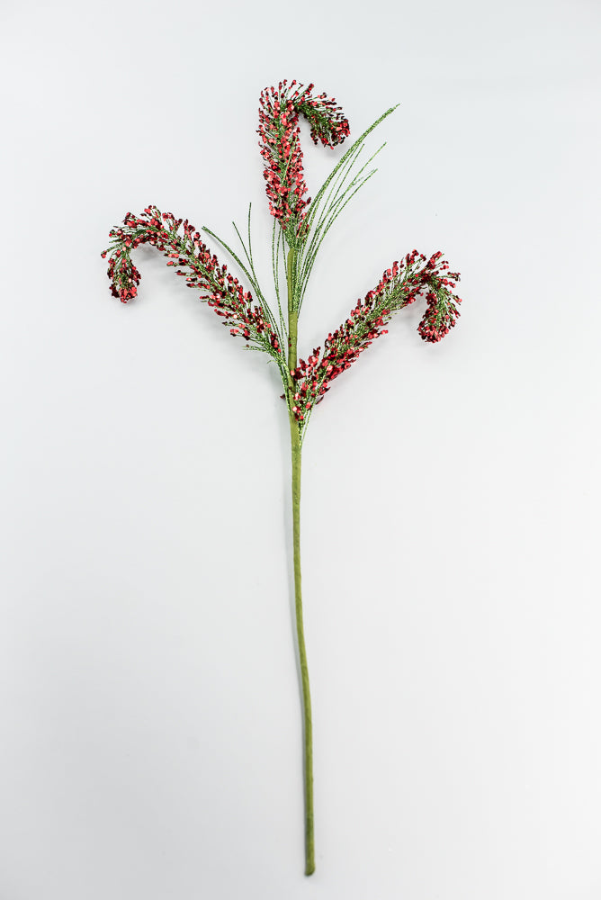 Sequin Red And Green Spiral Spray