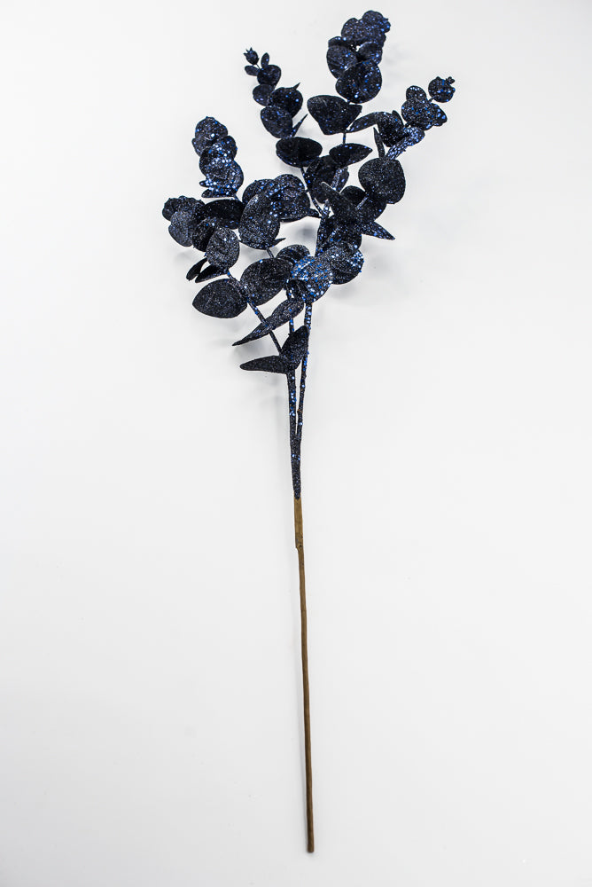 Artificial Blue Glitter Eucalyptus Spray - 31"