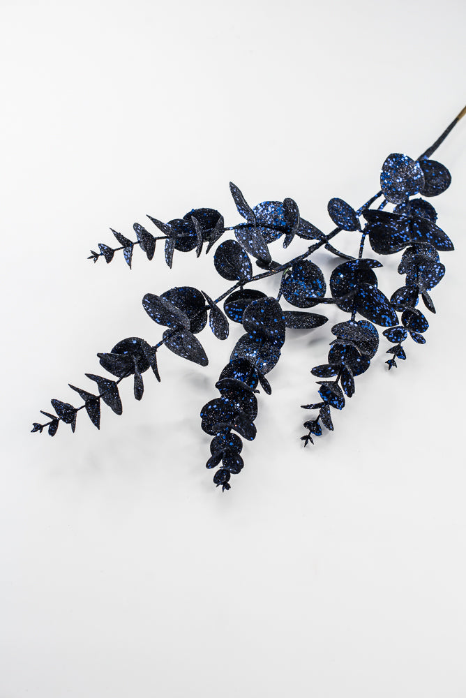Artificial Blue Glitter Eucalyptus Spray - 31"