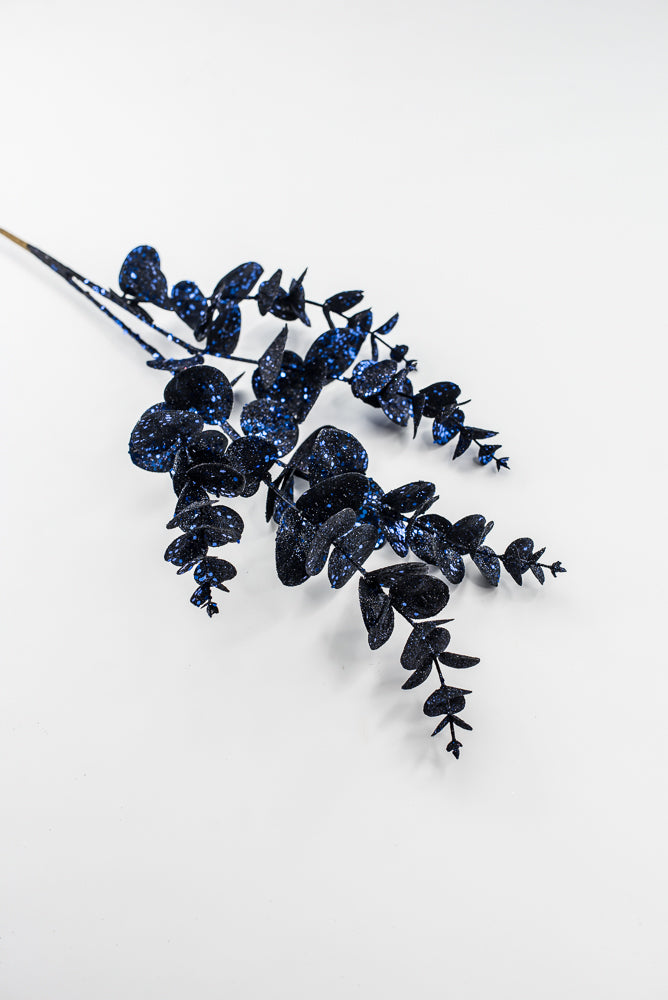 Artificial Blue Glitter Eucalyptus Spray - 31"