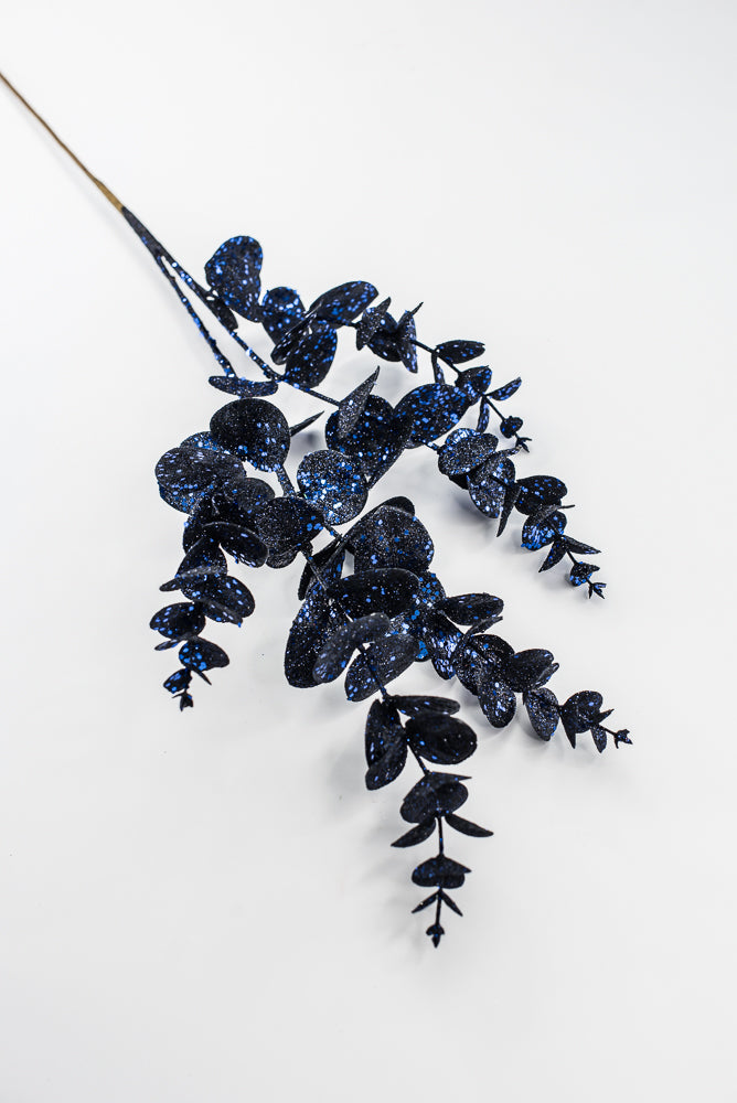 Artificial Blue Glitter Eucalyptus Spray - 31"