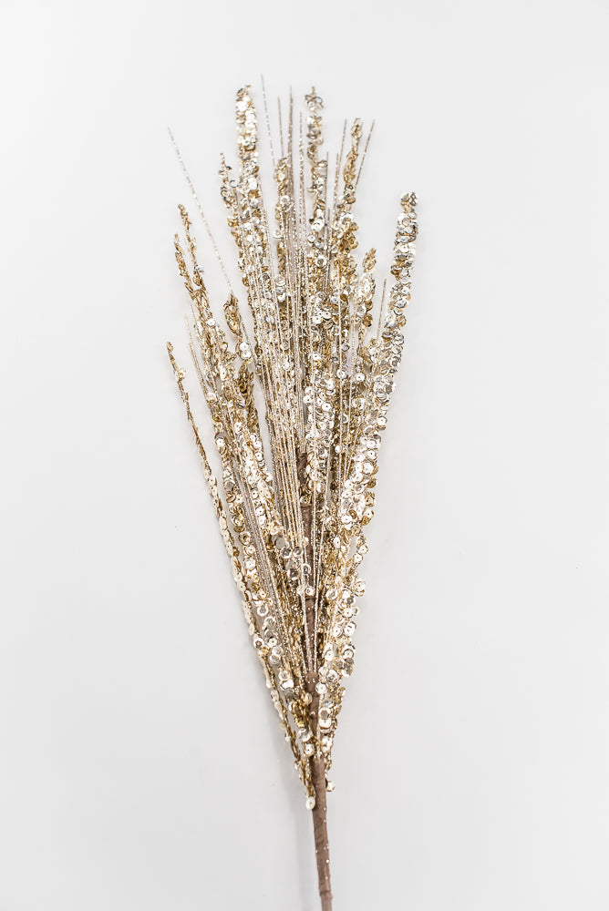Artificial Champagne Glitter Spray - 34"