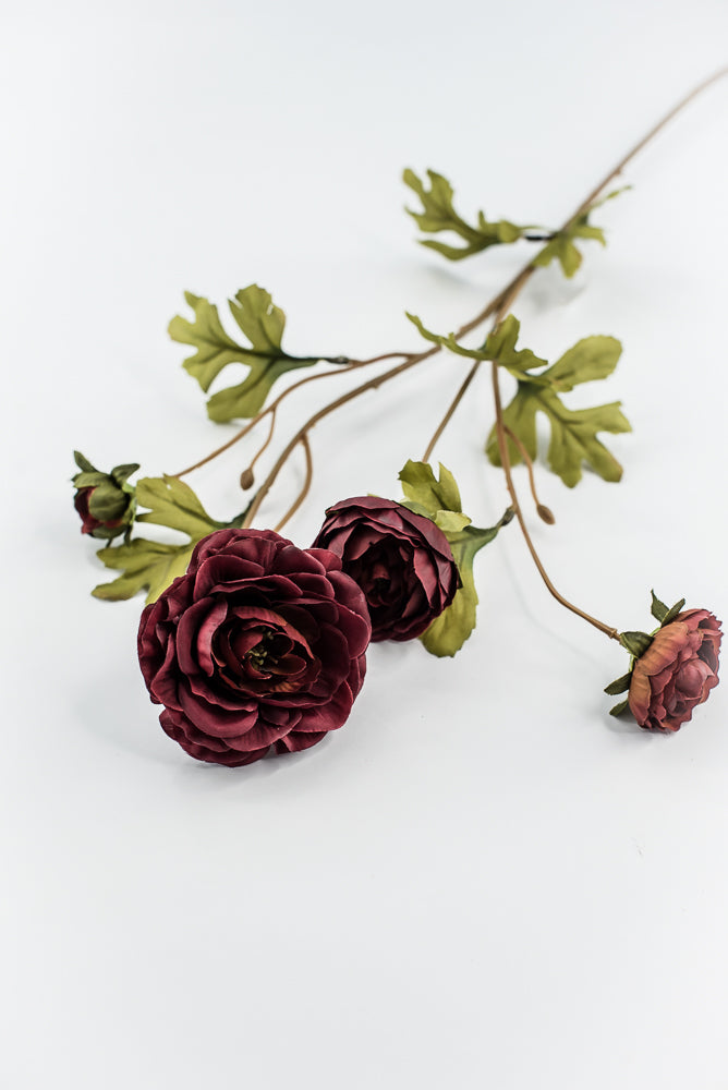 Artificial Ranunculus spray - dark red