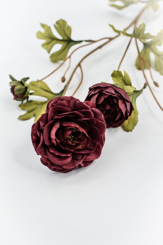 Artificial Ranunculus spray - dark red