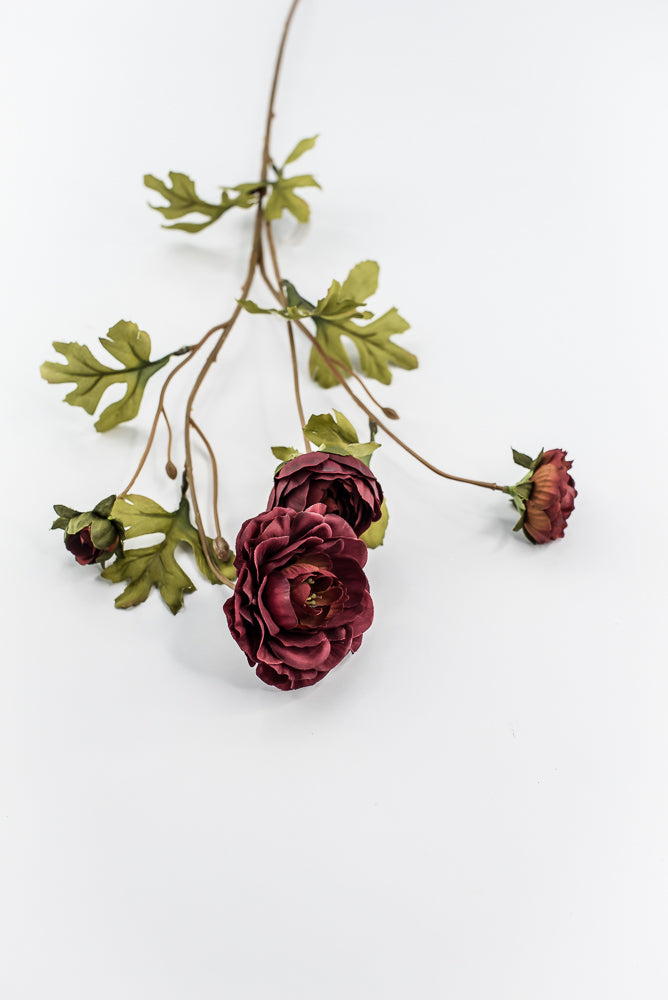Artificial Ranunculus spray - dark red