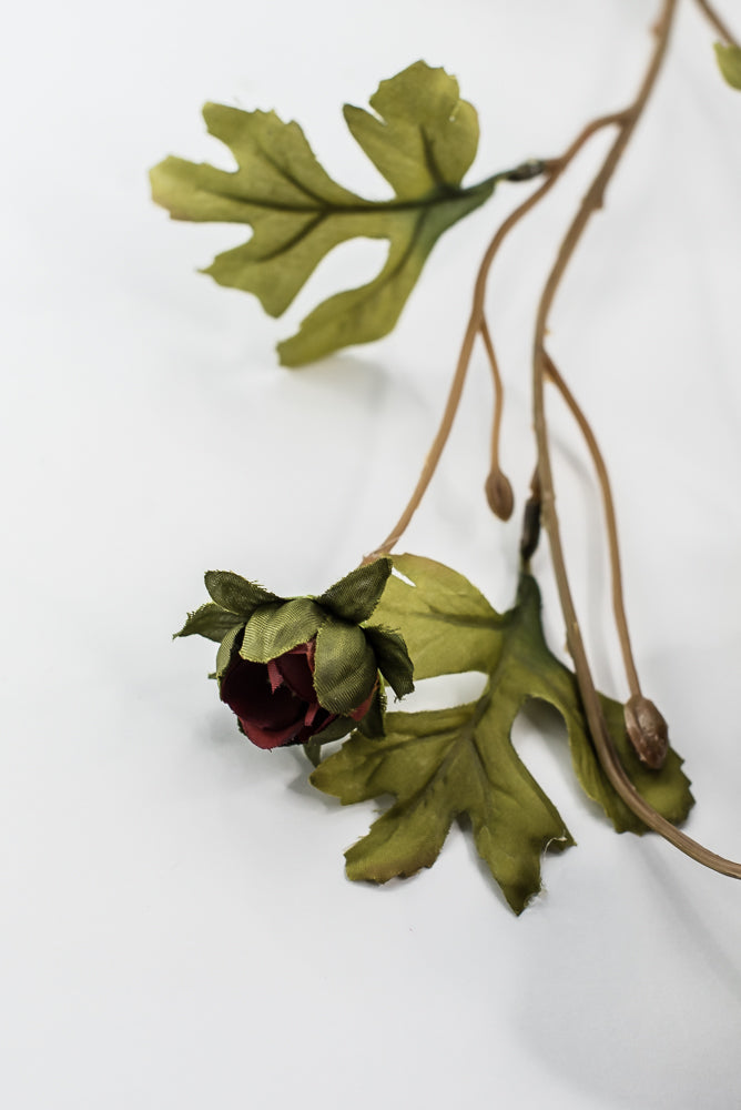 Artificial Ranunculus spray - dark red