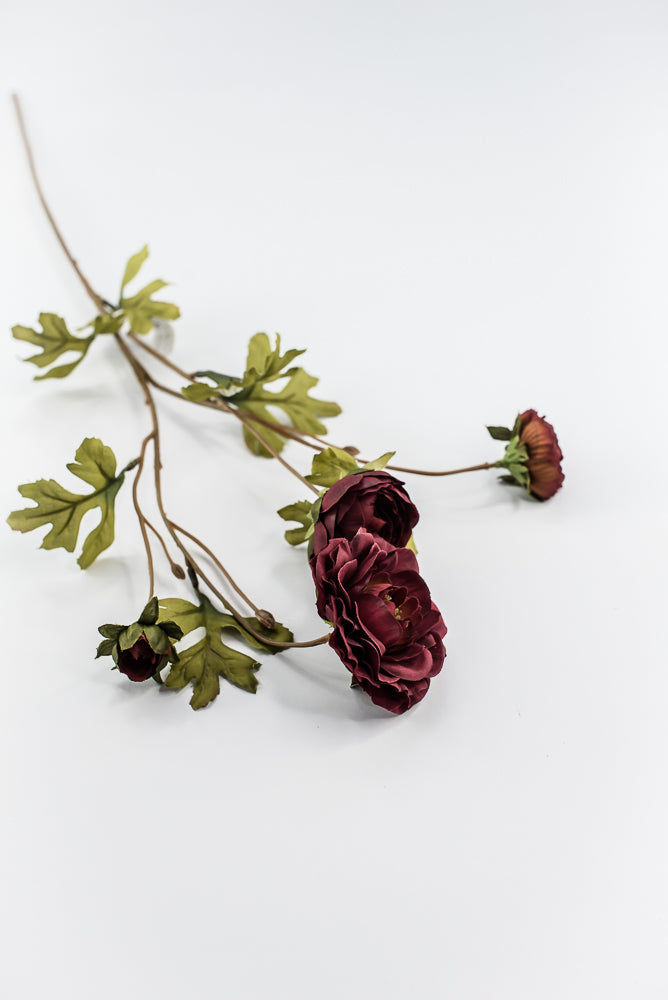 Artificial Ranunculus spray - dark red