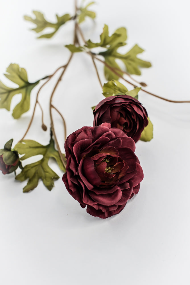 Artificial Ranunculus spray - dark red