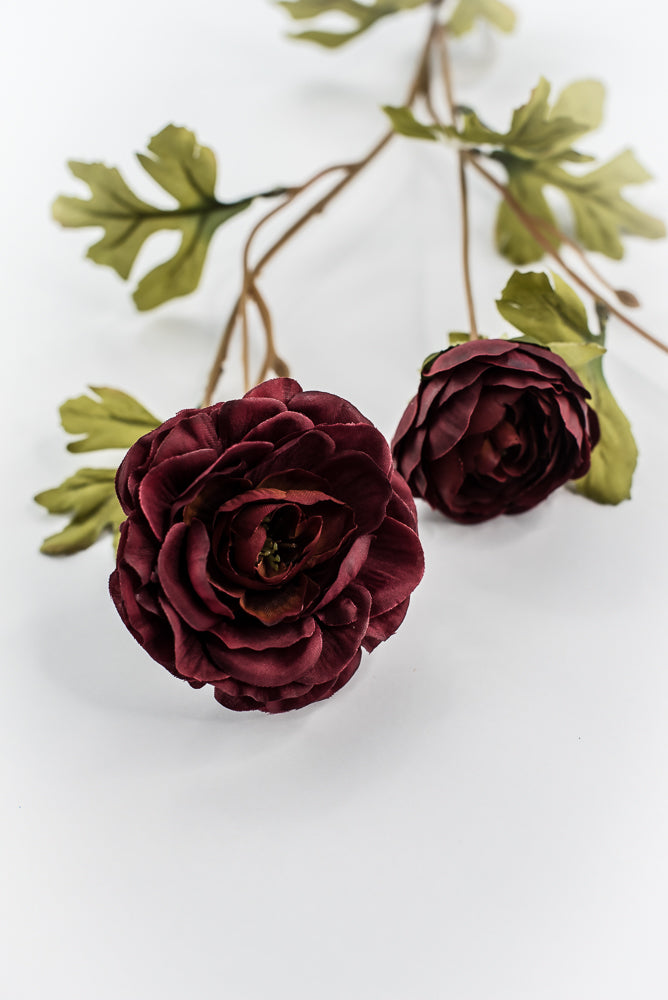 Artificial Ranunculus spray - dark red