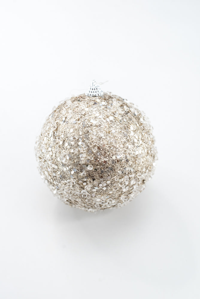 Champagne Ornament Beaded Ball - 4" DIA