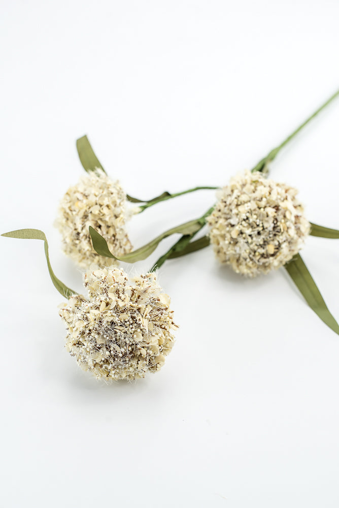 Snowball Hydrangeas Flower Spray - Beige