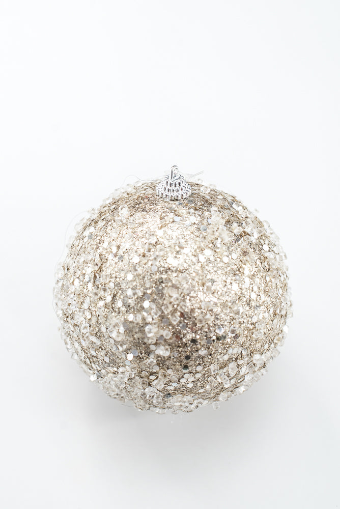 Champagne Ornament Beaded Ball - 4" DIA