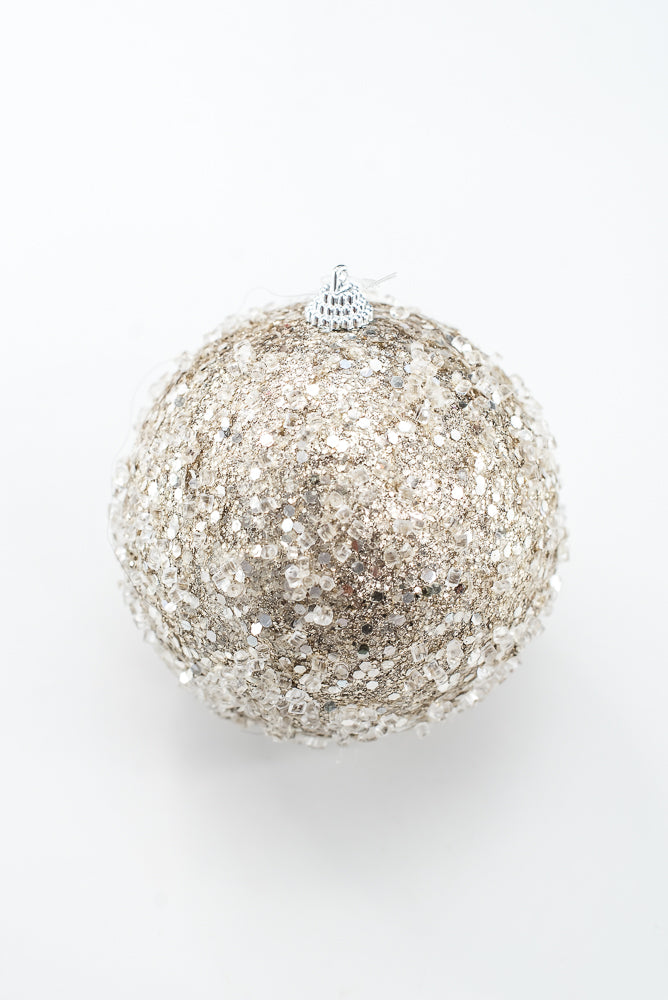 Champagne Ornament Beaded Ball - 4" DIA