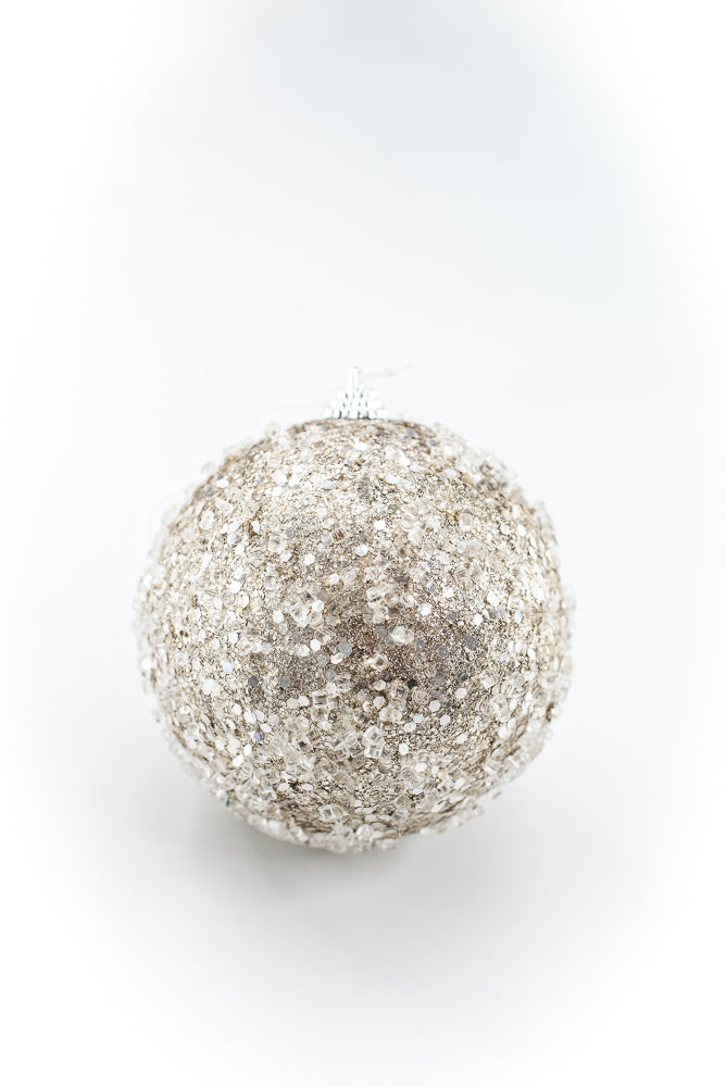 Champagne Ornament Beaded Ball - 4" DIA
