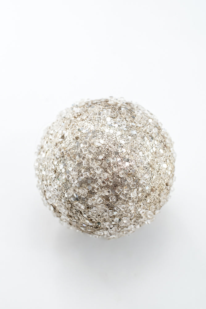 Champagne Ornament Beaded Ball - 4" DIA
