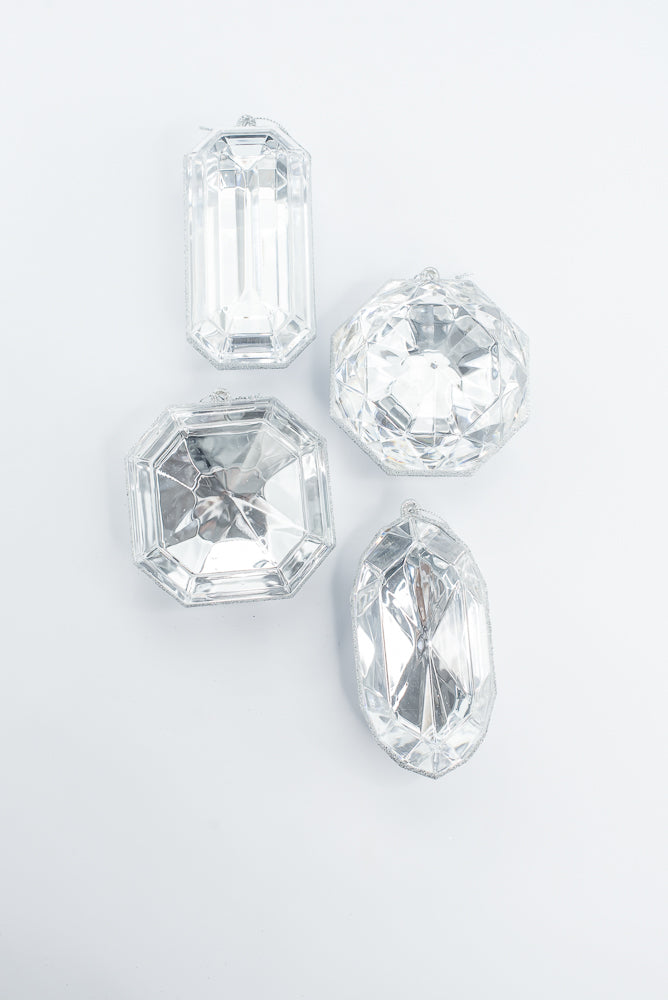 Silver Jewel Ornament - 4"-5"