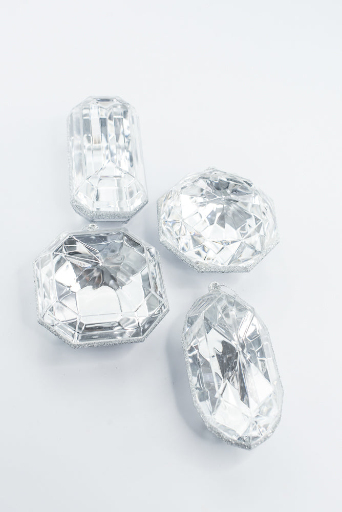Silver Jewel Ornament - 4"-5"