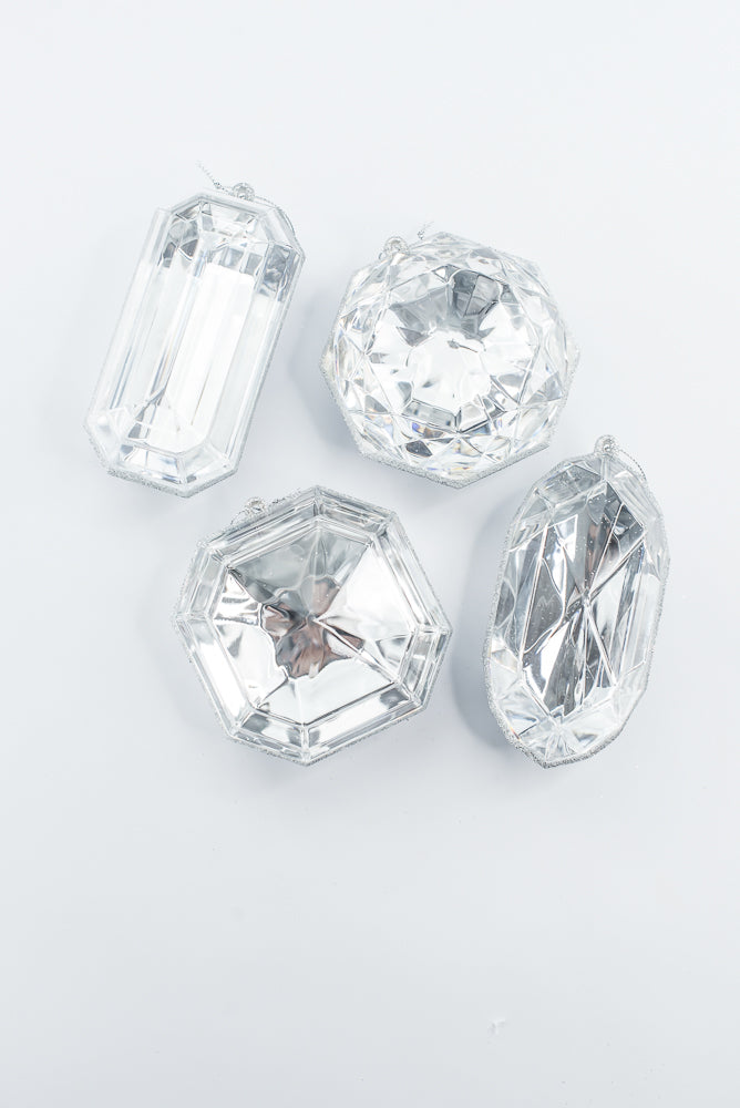 Silver Jewel Ornament - 4"-5"