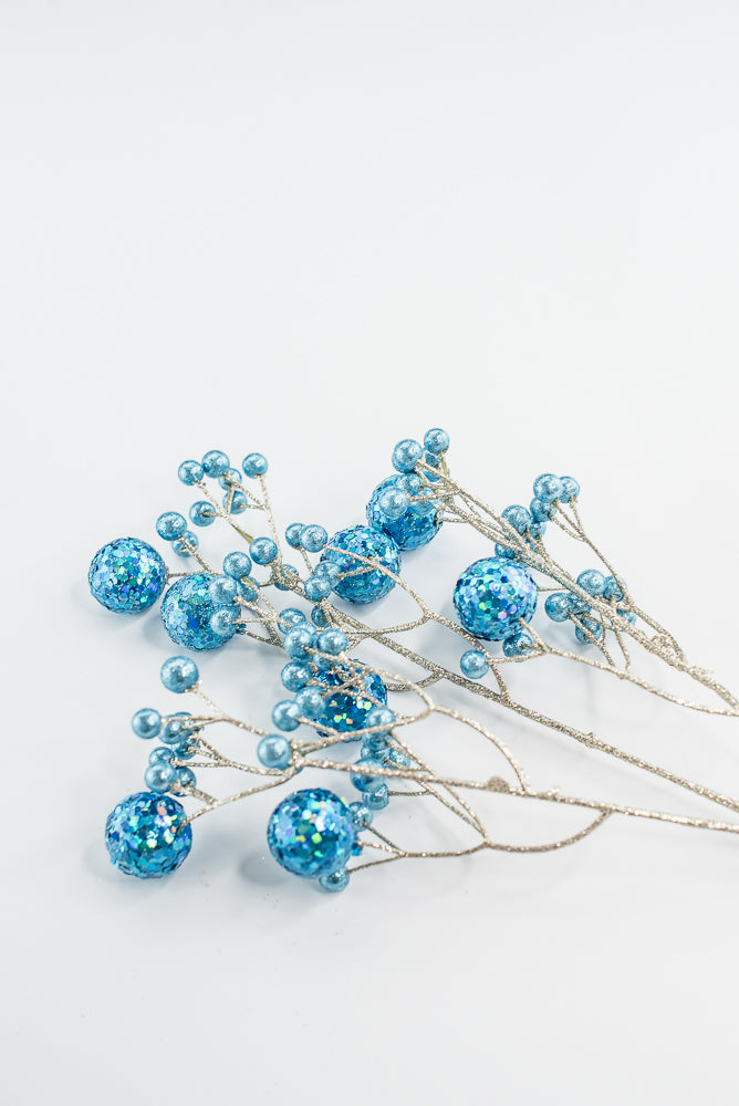 Blue Glitter Ball Spray - 23"