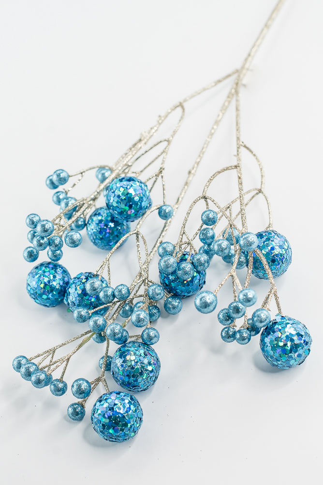 Blue Glitter Ball Spray - 23"