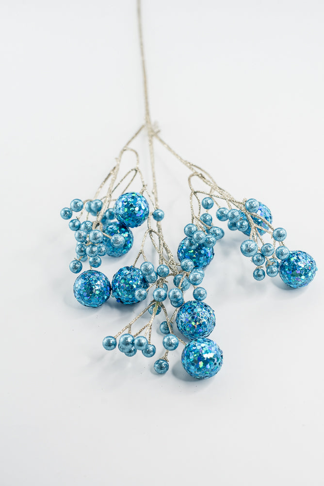 Blue Glitter Ball Spray - 23"