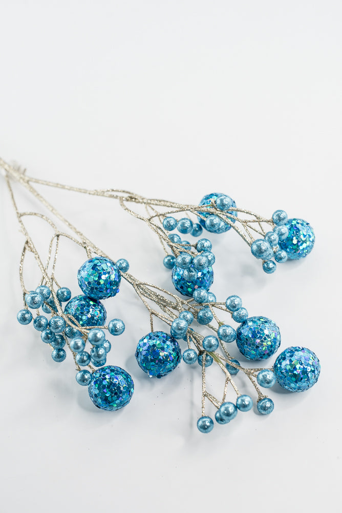 Blue Glitter Ball Spray - 23"