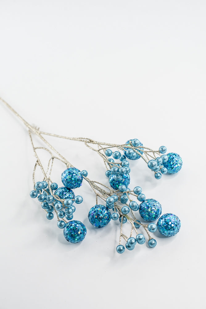 Blue Glitter Ball Spray - 23"