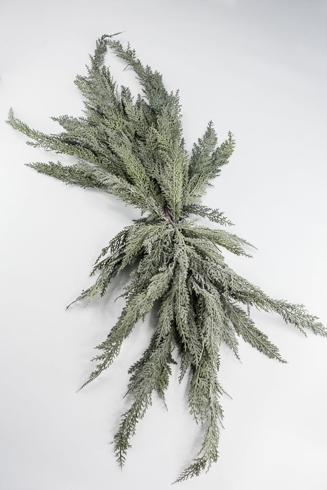 Green Frosted Cedar Mantel Swag - 4'