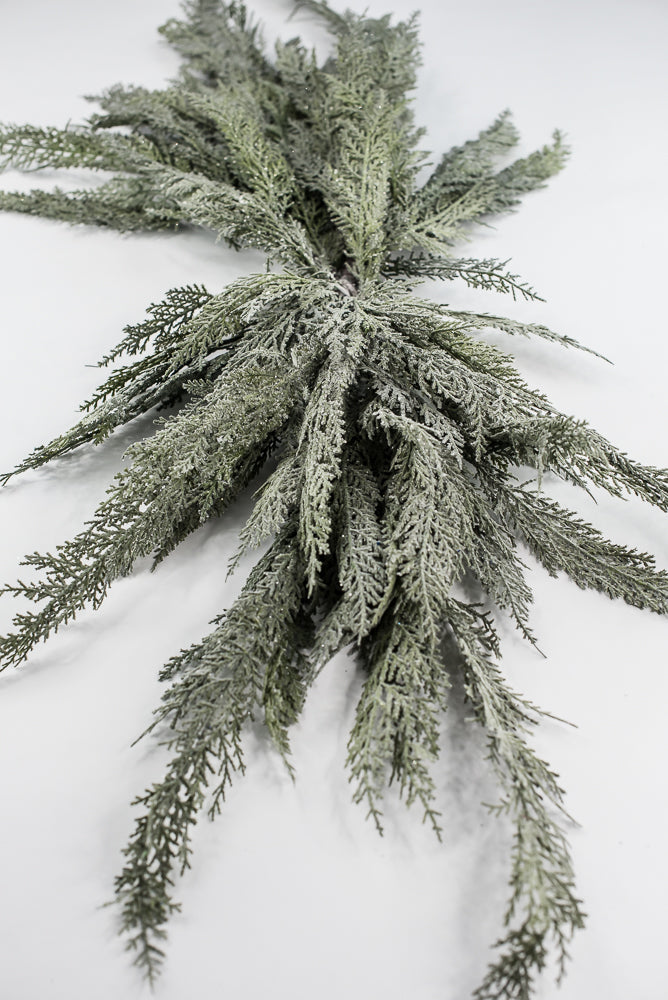 Green Frosted Cedar Mantel Swag - 4'