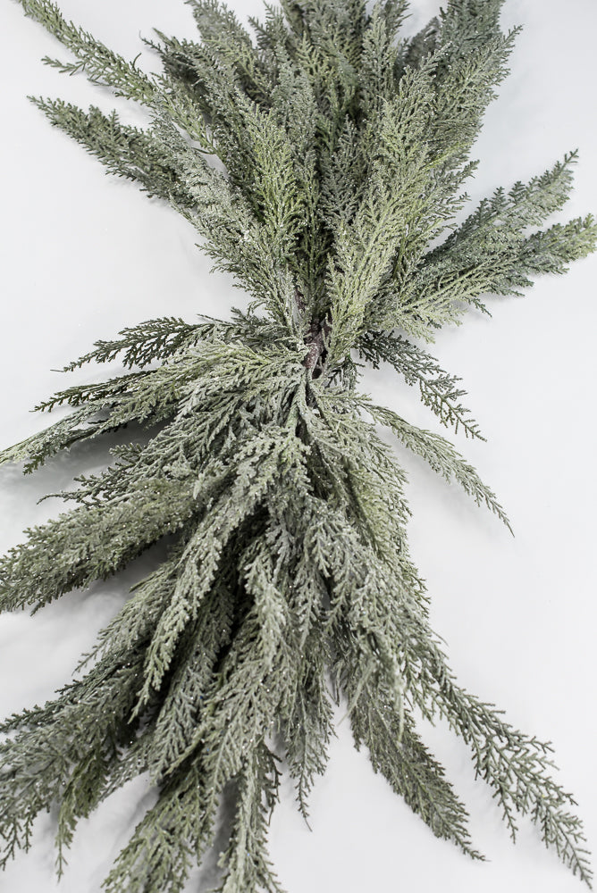 Green Frosted Cedar Mantel Swag - 4'