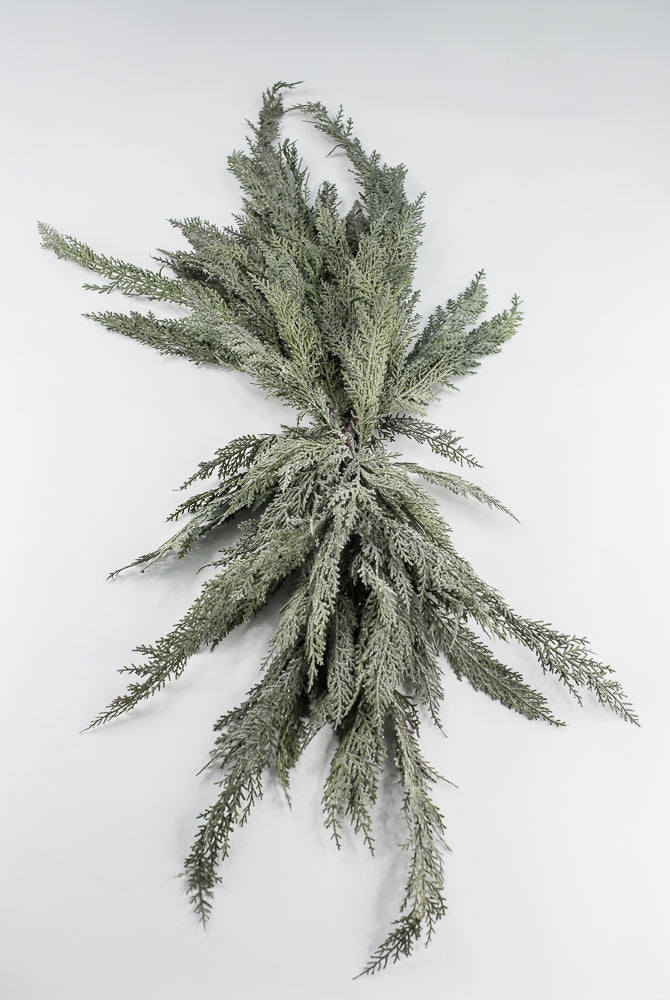 Green Frosted Cedar Mantel Swag - 4'