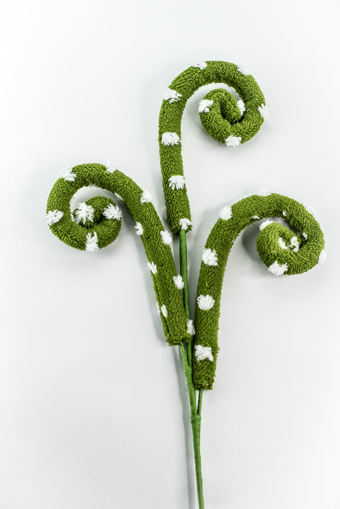 Green Polkadot Spiral Curly Spray - 28"
