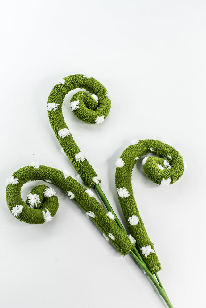 Green Polkadot Spiral Curly Spray - 28"