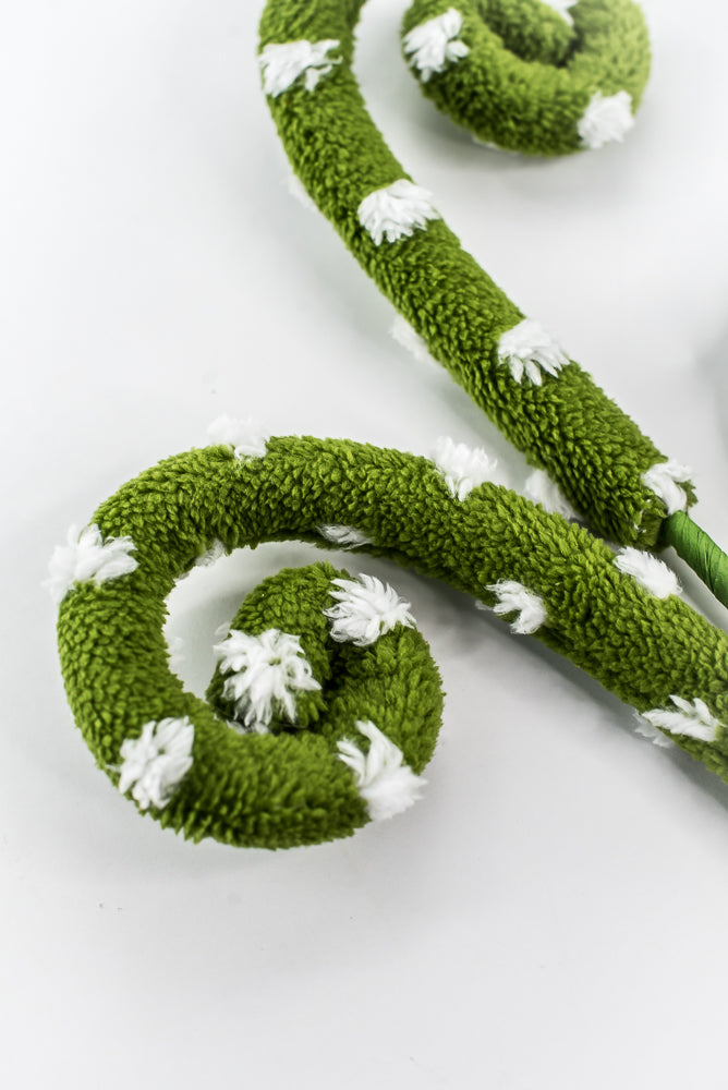 Green Polkadot Spiral Curly Spray - 28"