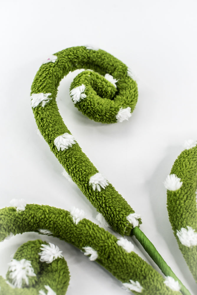 Green Polkadot Spiral Curly Spray - 28"