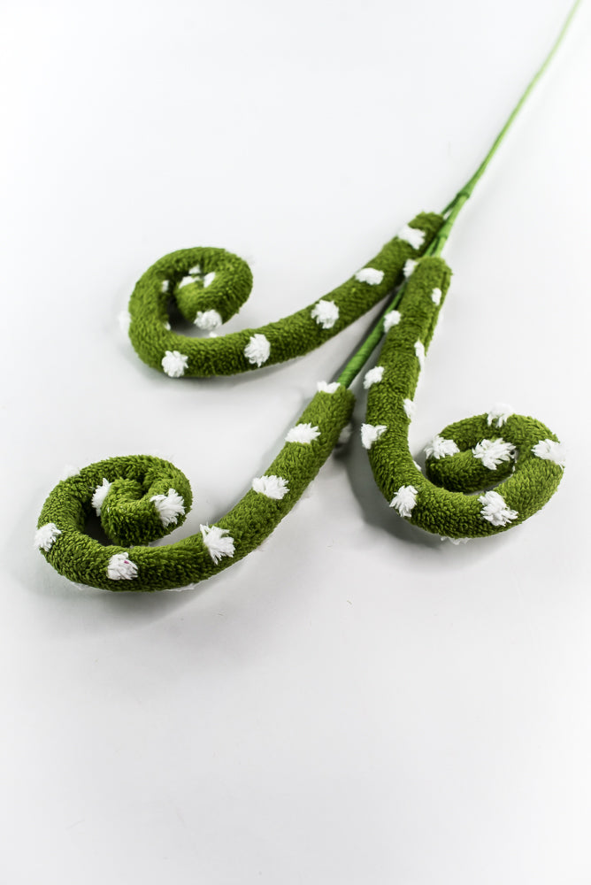 Green Polkadot Spiral Curly Spray - 28"