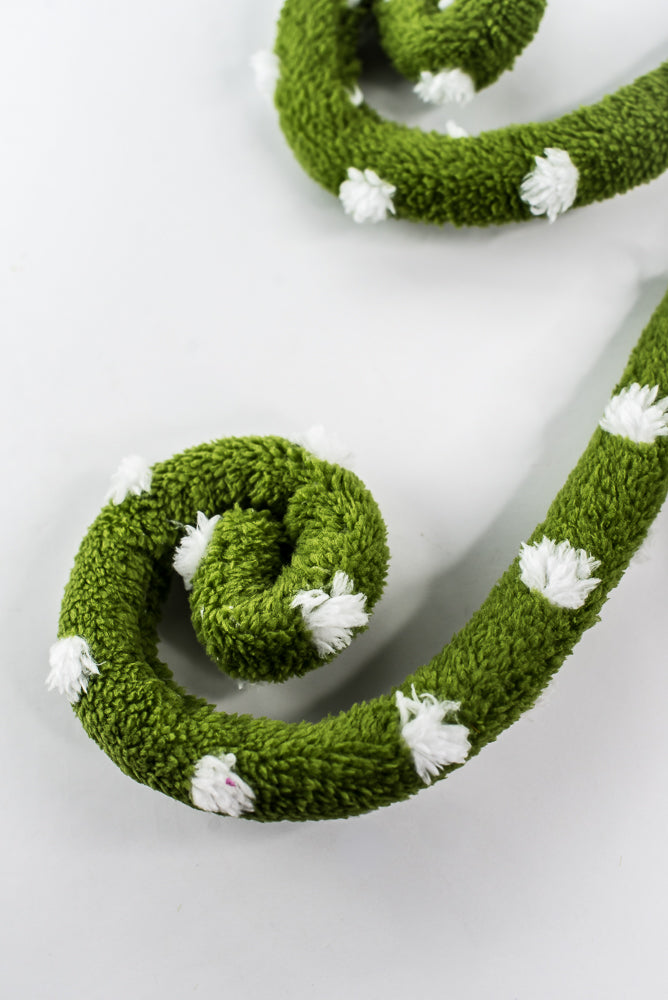 Green Polkadot Spiral Curly Spray - 28"