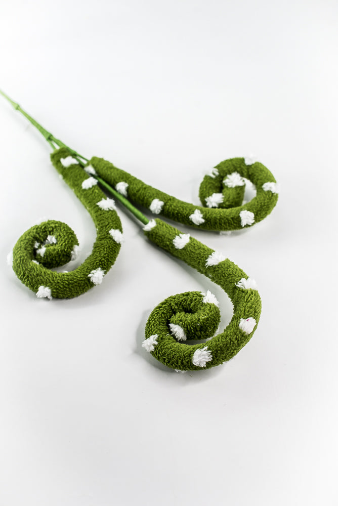 Green Polkadot Spiral Curly Spray - 28"