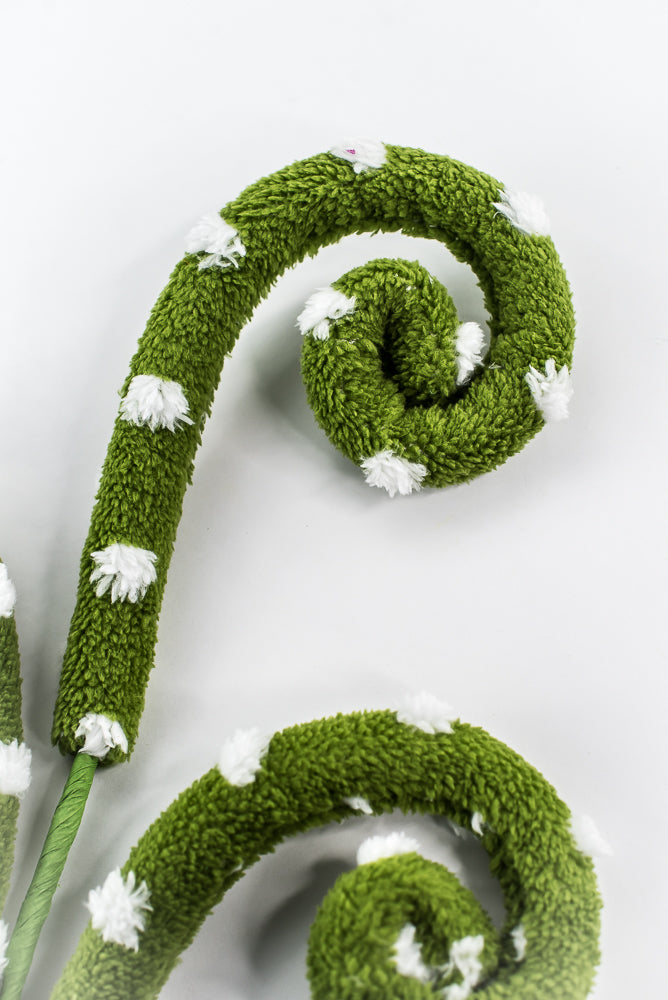 Green Polkadot Spiral Curly Spray - 28"