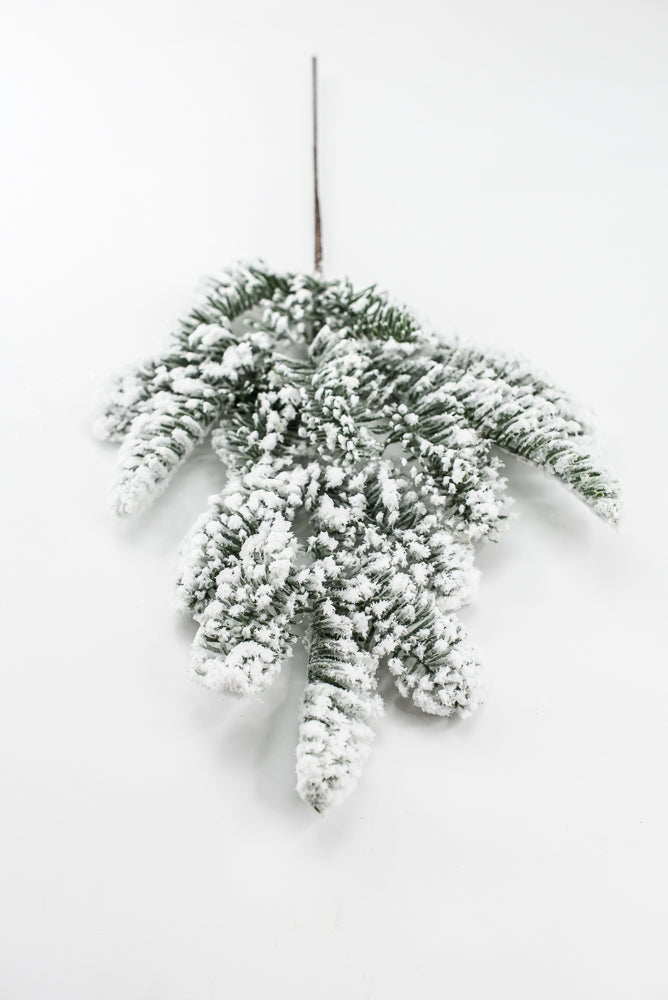 Artificial Green Snowy Noble Fir Spray - 21"